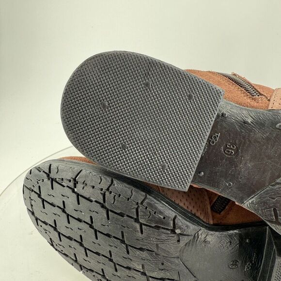 Miz Mooz Women's Noland Knee High Brown Suede Boot Size 36 6 Zip up Block Heel - Picture 13 of 16